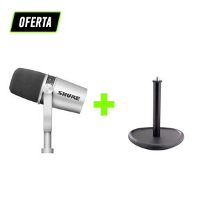 Paquete de 1 micrófono MV7 de la serie Motiv + Stand de mesa con socket