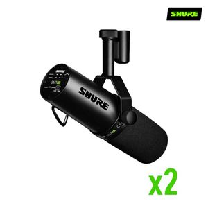 Paquete de 2 micrófonos vocales dinámicos con preamplificador integrado SM7db